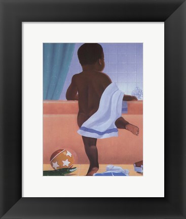 Framed Bath Time Boy Print