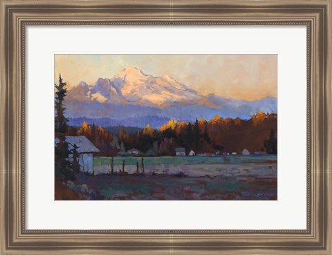 Framed Late October Light Mt. Baker Print