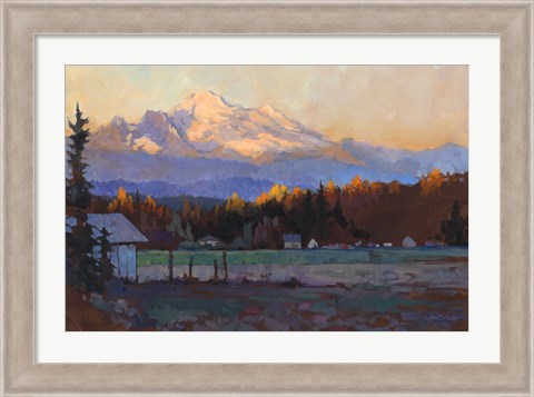 Framed Late October Light Mt. Baker Print