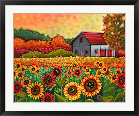 Framed Bright Sunflower Day Print