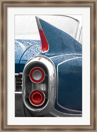 Framed 1960 Blue Cadillac Print