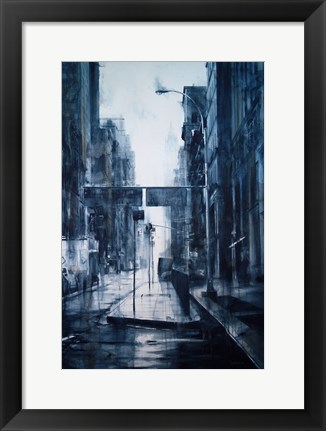 Framed Lower Broadway, rain Print