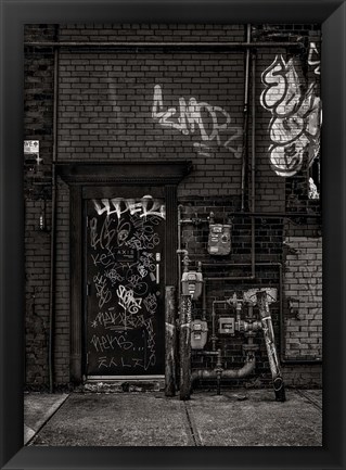 Framed Alleyway Pipes No 4 Print