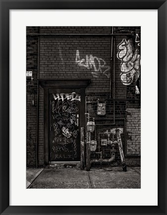 Framed Alleyway Pipes No 4 Print