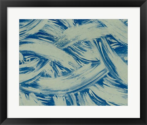 Framed Textures in Blue I Print