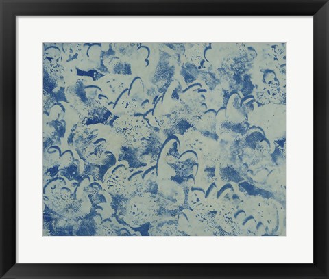 Framed Textures in Blue II Print