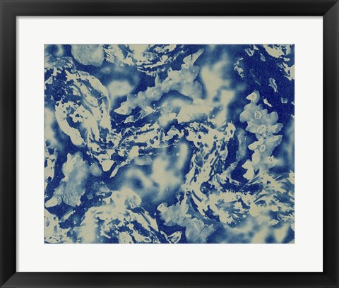 Framed Textures in Blue III Print