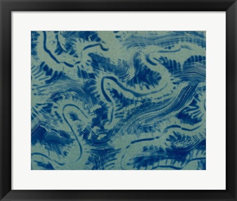 Framed Textures in Blue VII Print