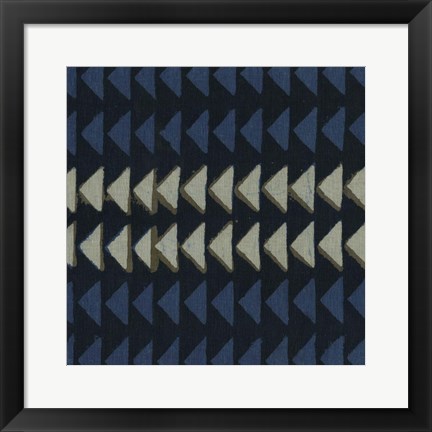 Framed Indigo Geometrics I Print