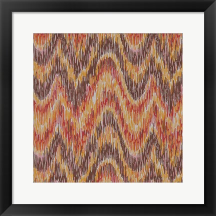 Framed Flame Stitch Motif VI Print