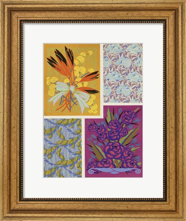 Framed Art Deco Florals I Print