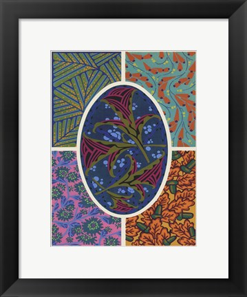 Framed Art Deco Florals II Print