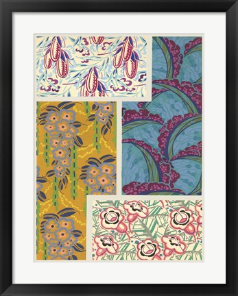 Framed Art Deco Florals III Print