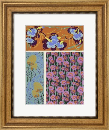 Framed Art Deco Florals VII Print