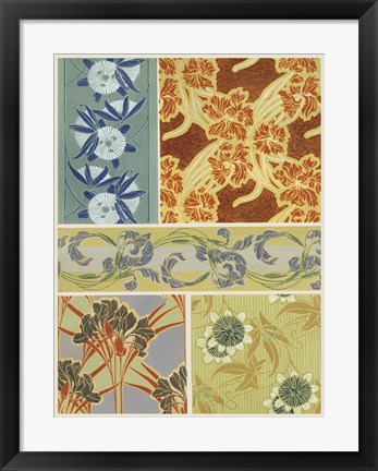 Framed Art Deco Florals IX Print