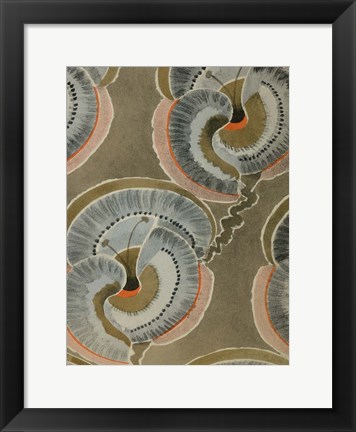 Framed Delicate Deco Pattern V Print