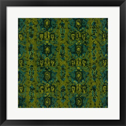 Framed Teal Batik II Print