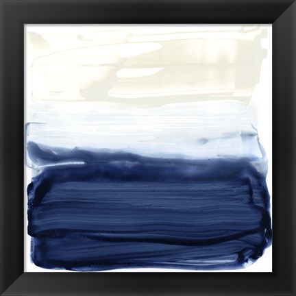 Framed Ocean Brushstrokes I Print