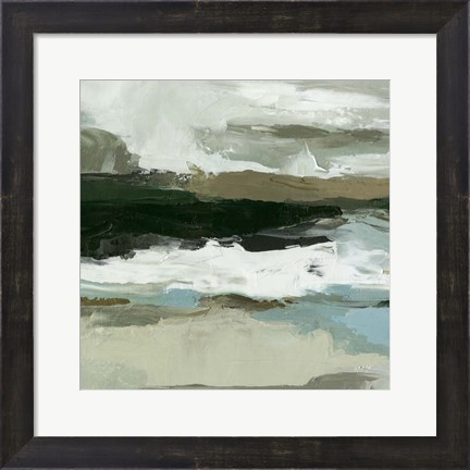 Framed Textured Ocean Tide I Print