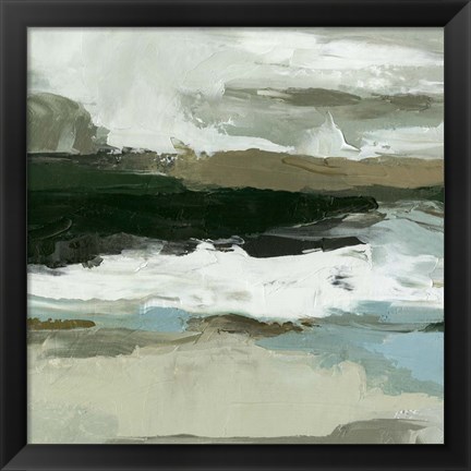 Framed Textured Ocean Tide I Print