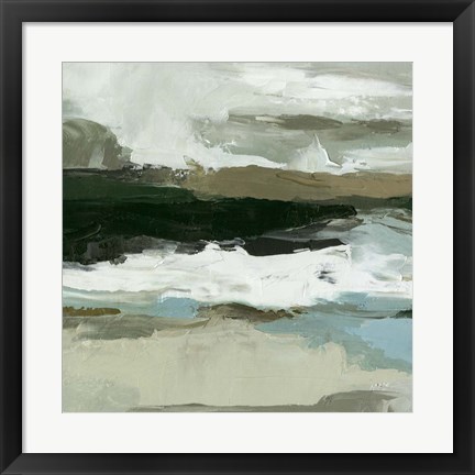 Framed Textured Ocean Tide I Print