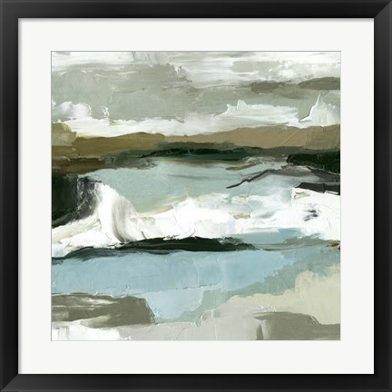 Framed Textured Ocean Tide II Print