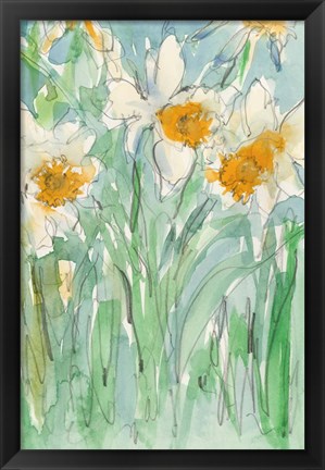 Framed Daffodils Stems II Print