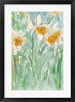 Framed Daffodils Stems II Print