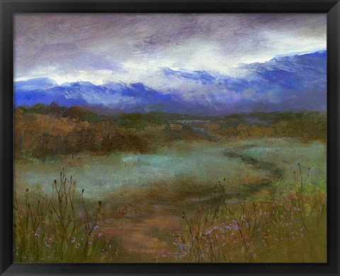 Framed Crystal Springs Path at Dusk Print