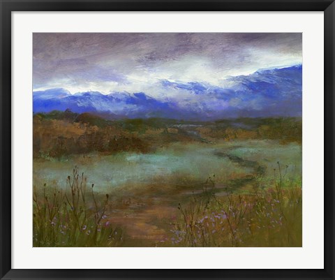 Framed Crystal Springs Path at Dusk Print