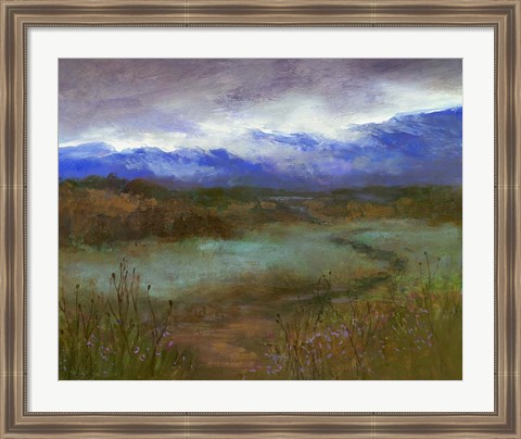 Framed Crystal Springs Path at Dusk Print