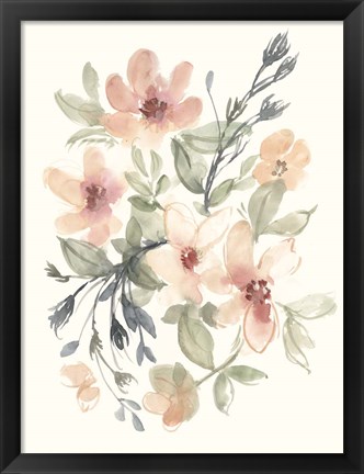 Framed Peachy Pink Blooms II Print