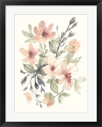 Framed Peachy Pink Blooms II Print