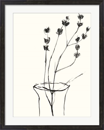 Framed Naive Flower Sketch III Print