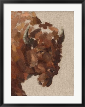 Framed Tiled Bison I Print