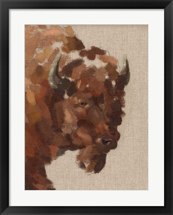 Framed Tiled Bison I Print