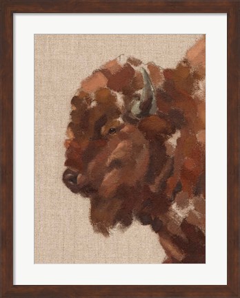 Framed Tiled Bison II Print