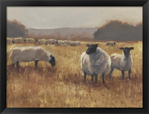 Framed Grazing at Sunset II Print