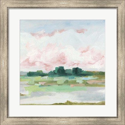 Framed Pink Marsh I Print