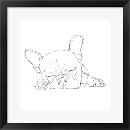 Framed French Bulldog Contour I Print