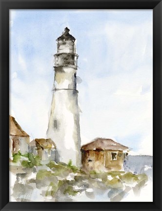 Framed Plein Air Lighthouse Study I Print