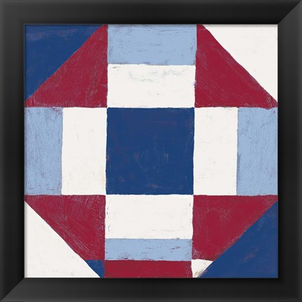 Framed Americana Patchwork Tile II Print