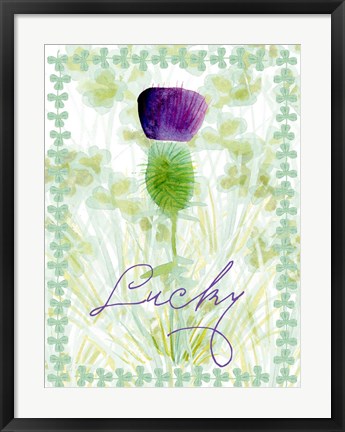 Framed Lucky Shamrock I Print