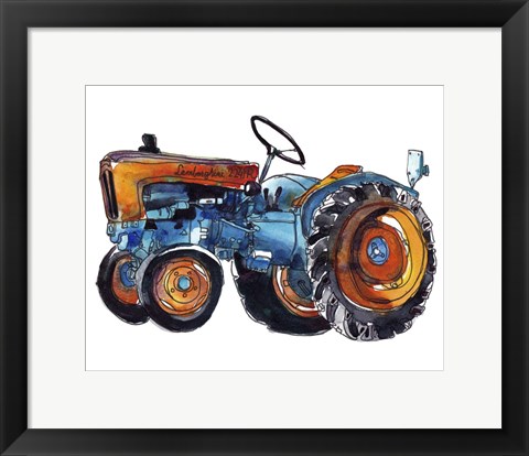 Framed Tractor Study II Print