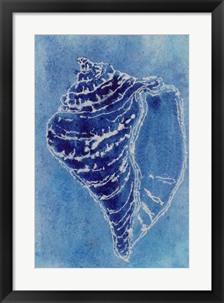 Framed Cerulean Shells I Print