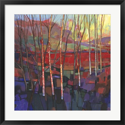 Framed Patchwork Trees II Print