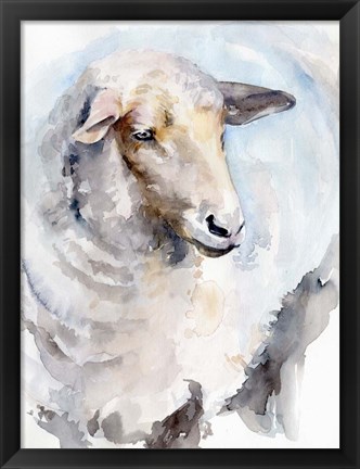 Framed Watercolor Sheep I Print