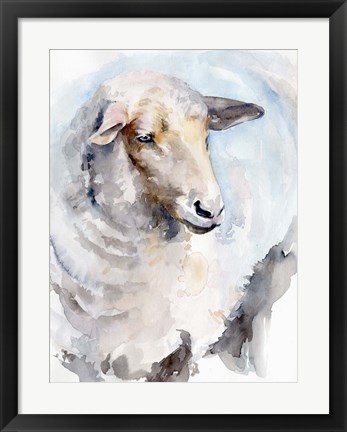 Framed Watercolor Sheep I Print