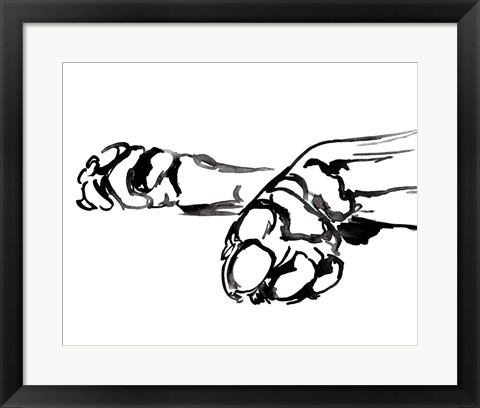 Framed Linear Paws II Print