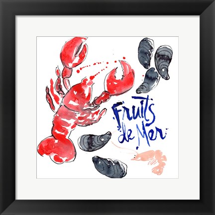 Framed Fruits De Mer I Print